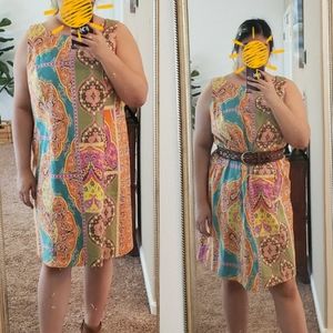 Colorful Paisley Floral Dress